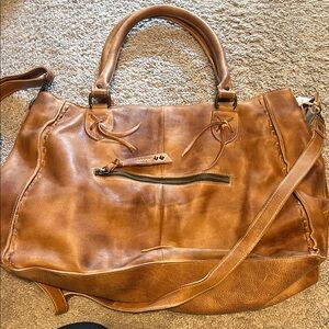 Free People Brown Leather Tote Bag